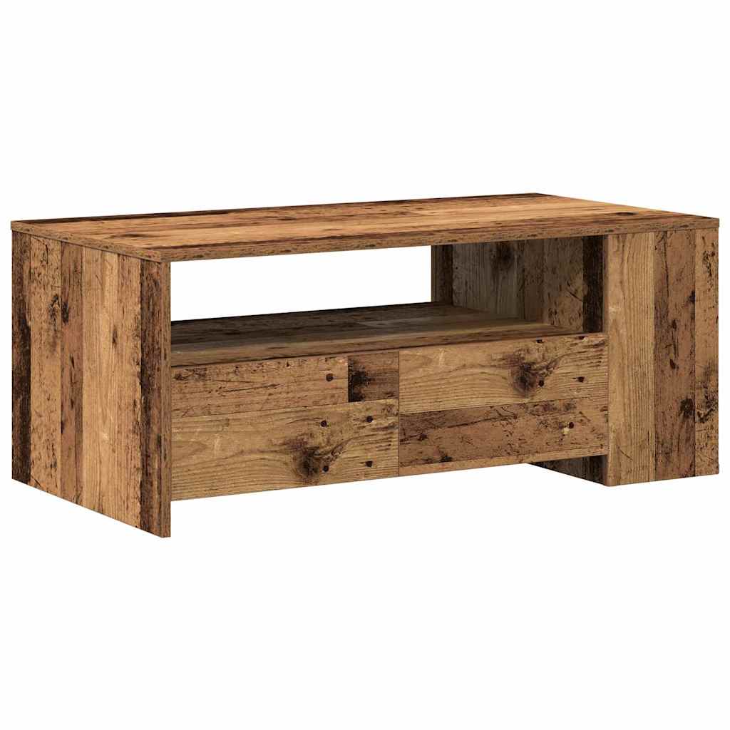 vidaXL Τραπεζάκι σαλονιού with Drawer Παλαιό ξύλο 102 x 55 x 43.5 εκ.