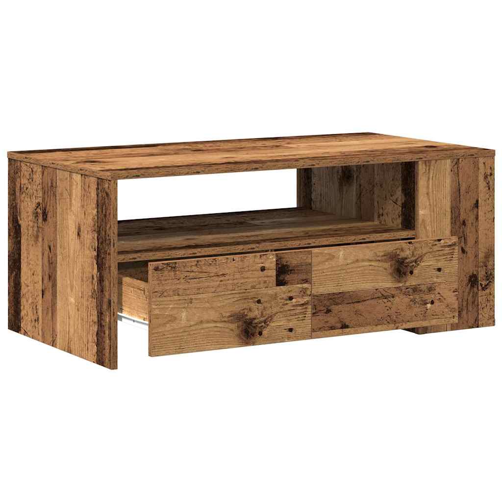 vidaXL Τραπεζάκι σαλονιού with Drawer Παλαιό ξύλο 102 x 55 x 43.5 εκ.