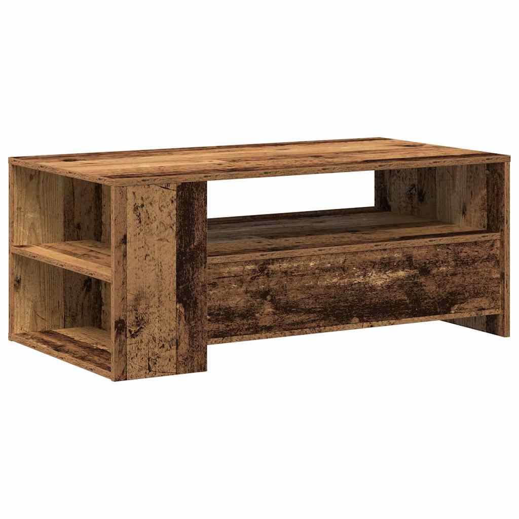 vidaXL Τραπεζάκι σαλονιού with Drawer Παλαιό ξύλο 102 x 55 x 43.5 εκ.