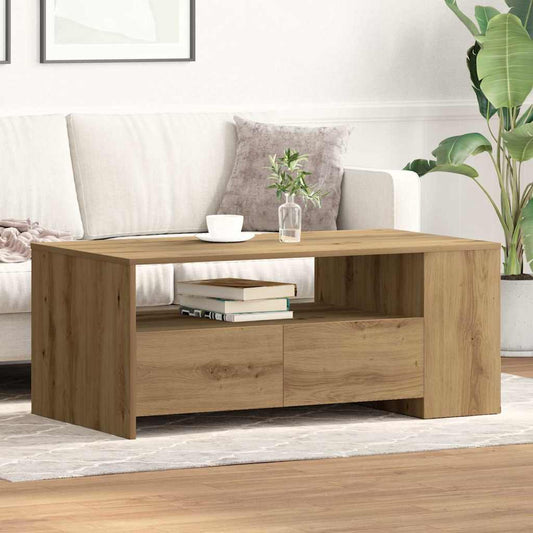 vidaXL Τραπεζάκι σαλονιού with Drawer artisan δρυς 102 x 55 x 43.5 εκ.