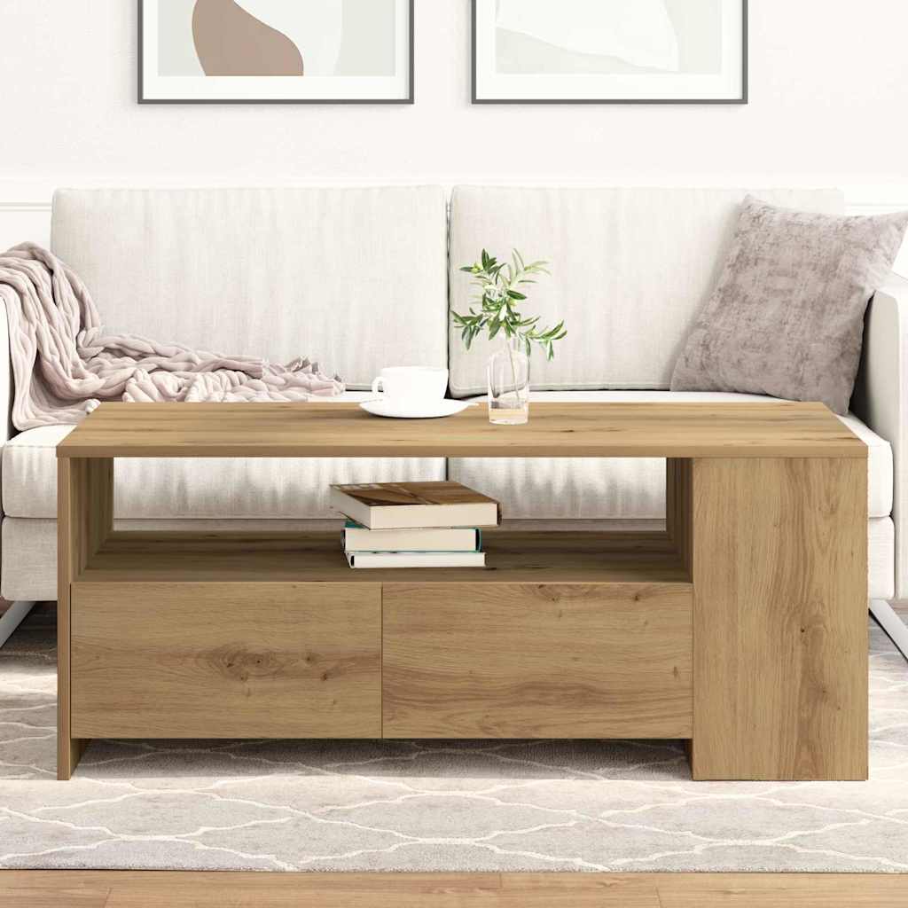 vidaXL Τραπεζάκι σαλονιού with Drawer artisan δρυς 102 x 55 x 43.5 εκ.