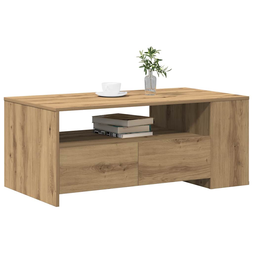 vidaXL Τραπεζάκι σαλονιού with Drawer artisan δρυς 102 x 55 x 43.5 εκ.