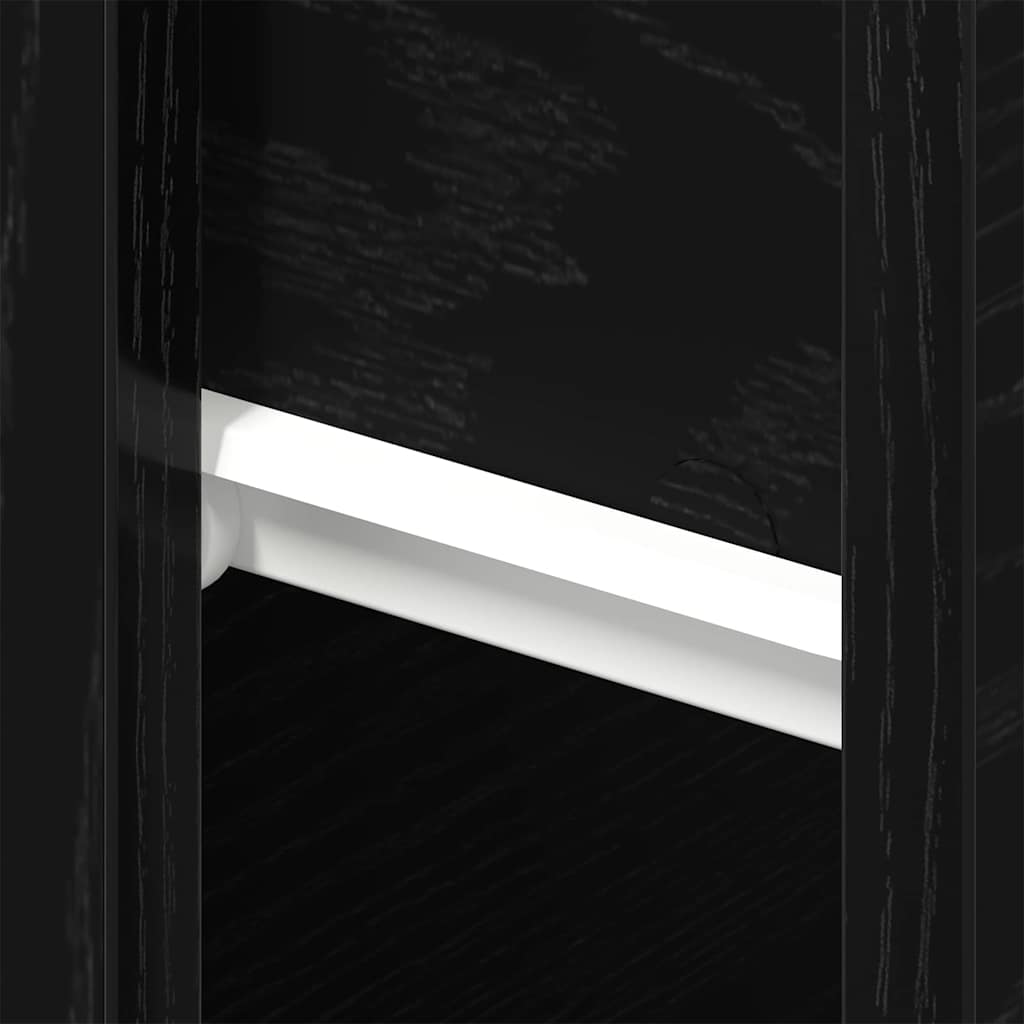 vidaXL Κομοδίνο 2 pcs Μαύρη Οξυά 46 x 30 x 30 εκ Επεξεργασμένο ξύλο