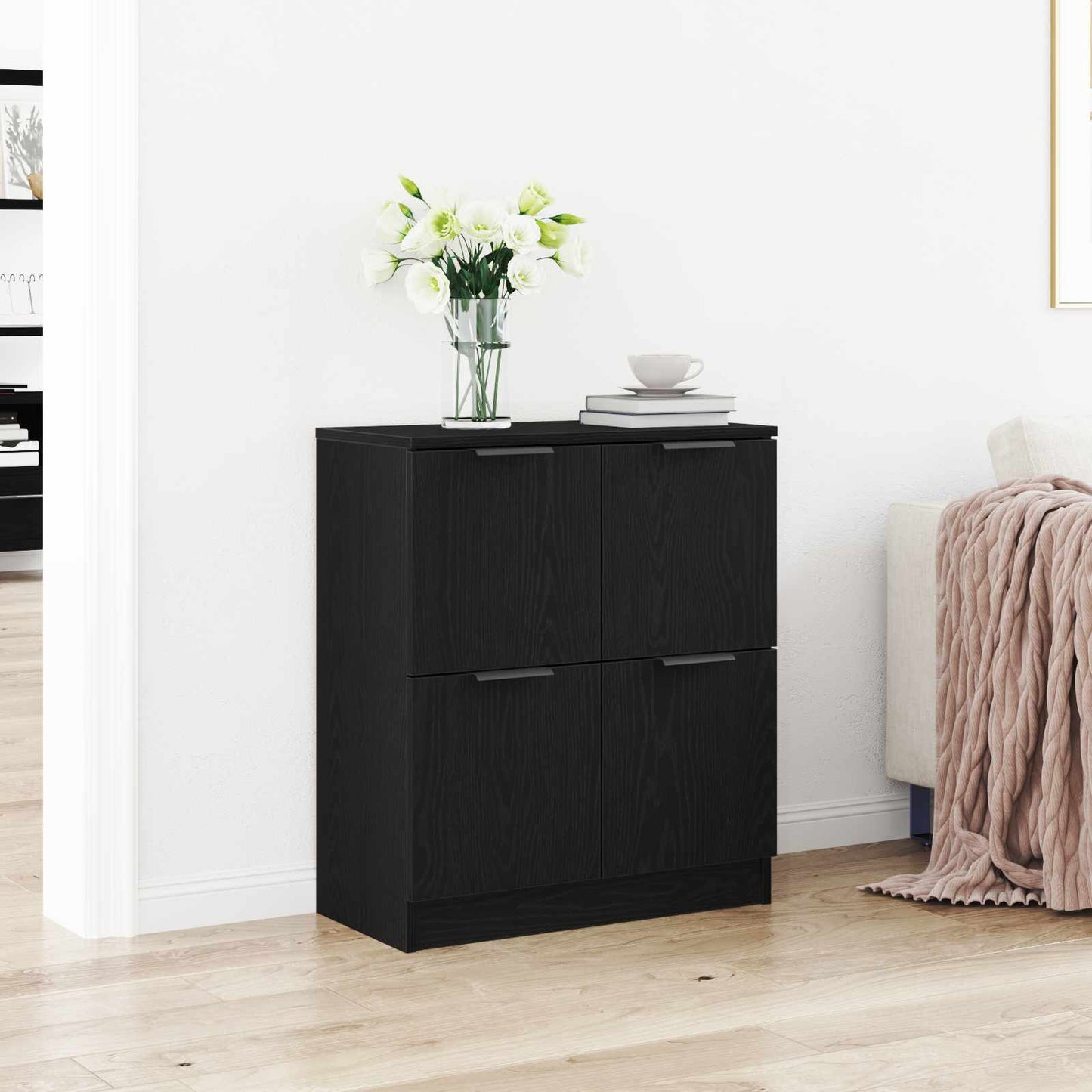 vidaXL Πλαϊνό γραφείο Μαύρη Οξυά 60 x 30 x 70 εκ. Επεξεργασμένο ξύλο