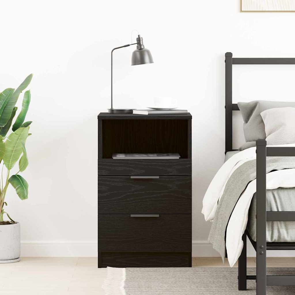 vidaXL Κομοδίνο Μαύρη δρυς 40 x 35 x 65 εκ. Επεξεργασμένο ξύλο