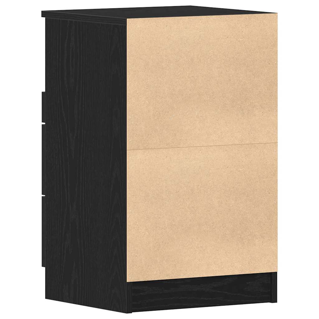 vidaXL Κομοδίνο Μαύρη δρυς 40 x 35 x 65 εκ. Επεξεργασμένο ξύλο