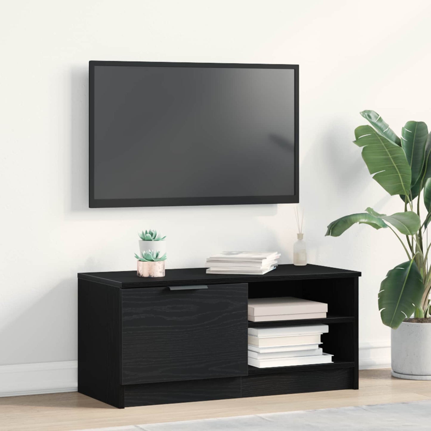 vidaXL Ντουλάπι TV Μαύρη Οξυά 80 x 35 x 36,5 cm Επεξεργασμένο ξύλο