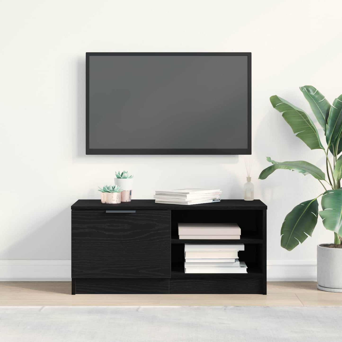 vidaXL Ντουλάπι TV Μαύρη Οξυά 80 x 35 x 36,5 cm Επεξεργασμένο ξύλο