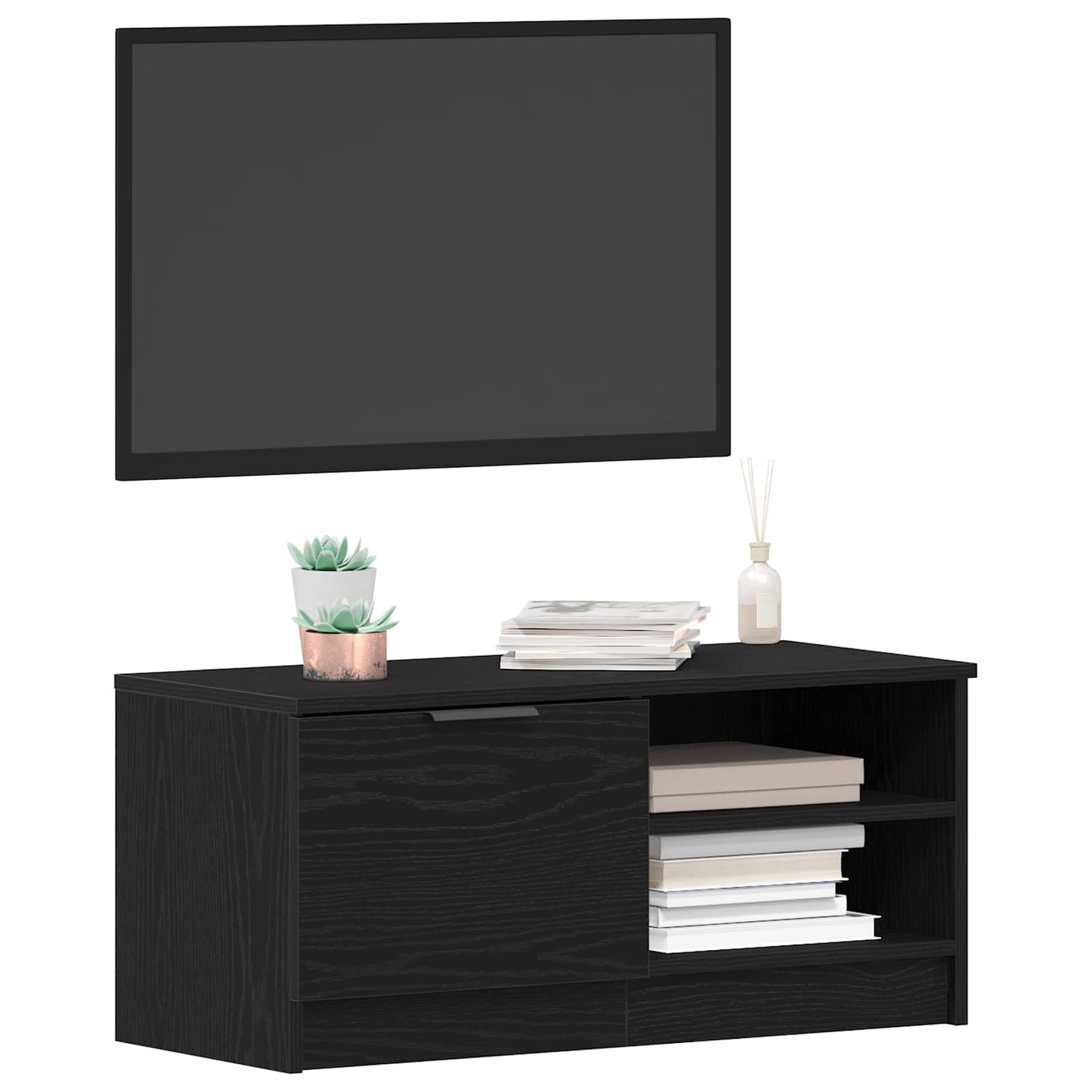 vidaXL Ντουλάπι TV Μαύρη Οξυά 80 x 35 x 36,5 cm Επεξεργασμένο ξύλο