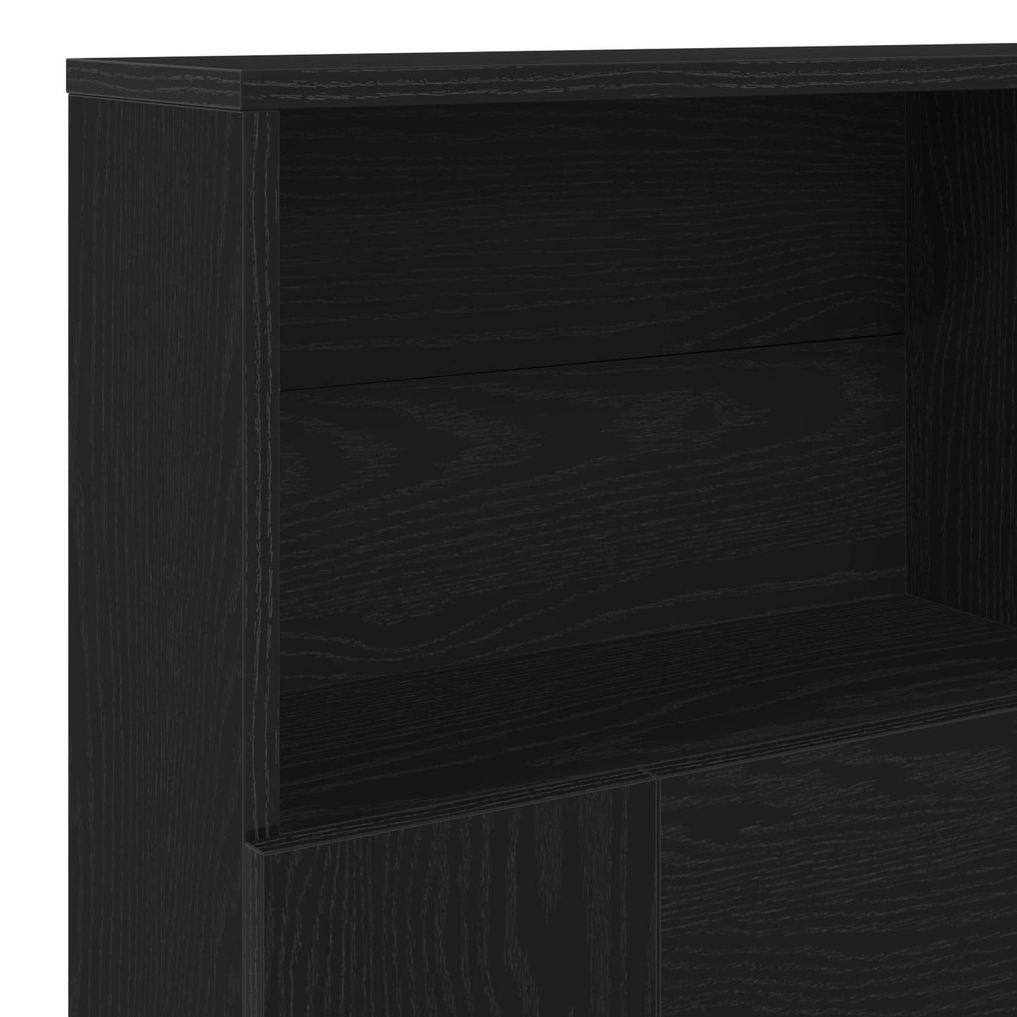 vidaXL Κρεβάτι με Κεφαλάρι με ράφι Μαύρη δρυς 180 x 19 x 103.5 cm