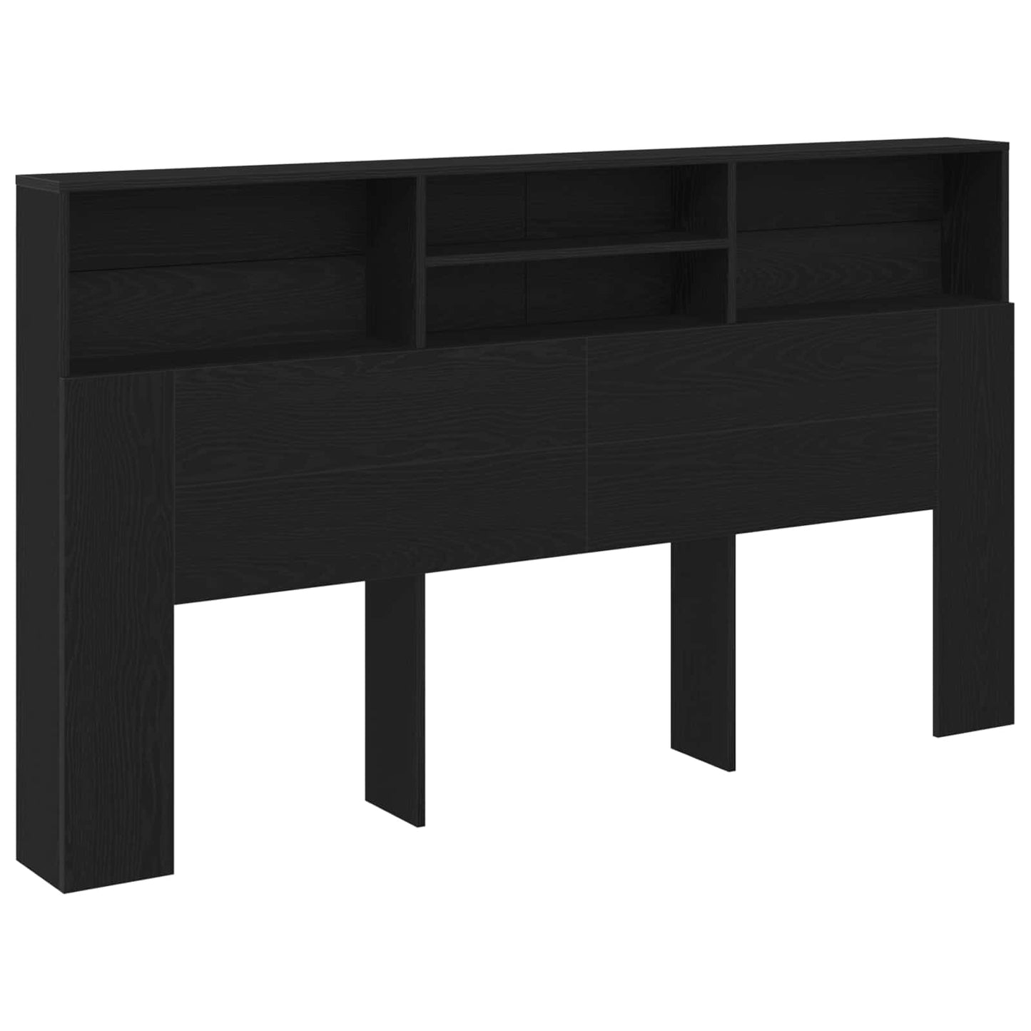 vidaXL Κρεβάτι με Κεφαλάρι με ράφι Μαύρη δρυς 180 x 19 x 103.5 cm