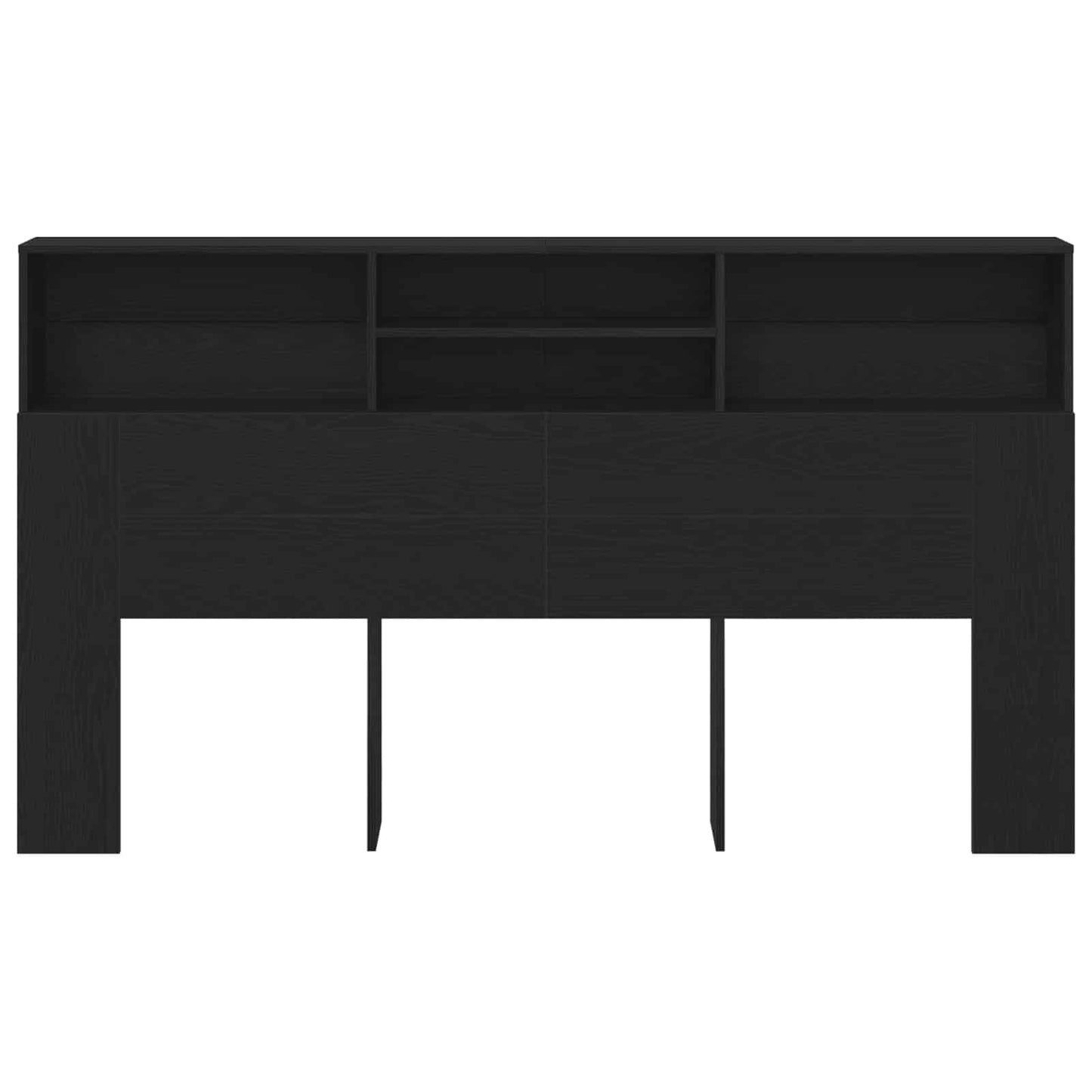 vidaXL Κρεβάτι με Κεφαλάρι με ράφι Μαύρη δρυς 180 x 19 x 103.5 cm