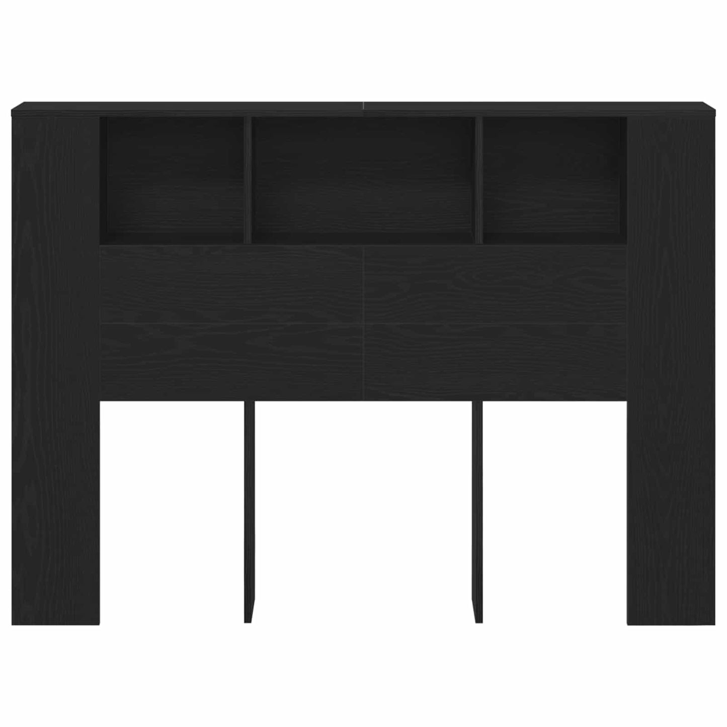 vidaXL Κρεβάτι με Κεφαλάρι Μαύρη δρυς 140 x 19 x 104.5 εκ.