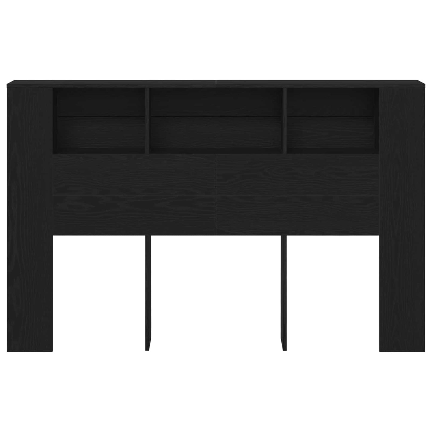 vidaXL Κρεβάτι με Κεφαλάρι Μαύρη δρυς 160 x 19 x 104.5 εκ.