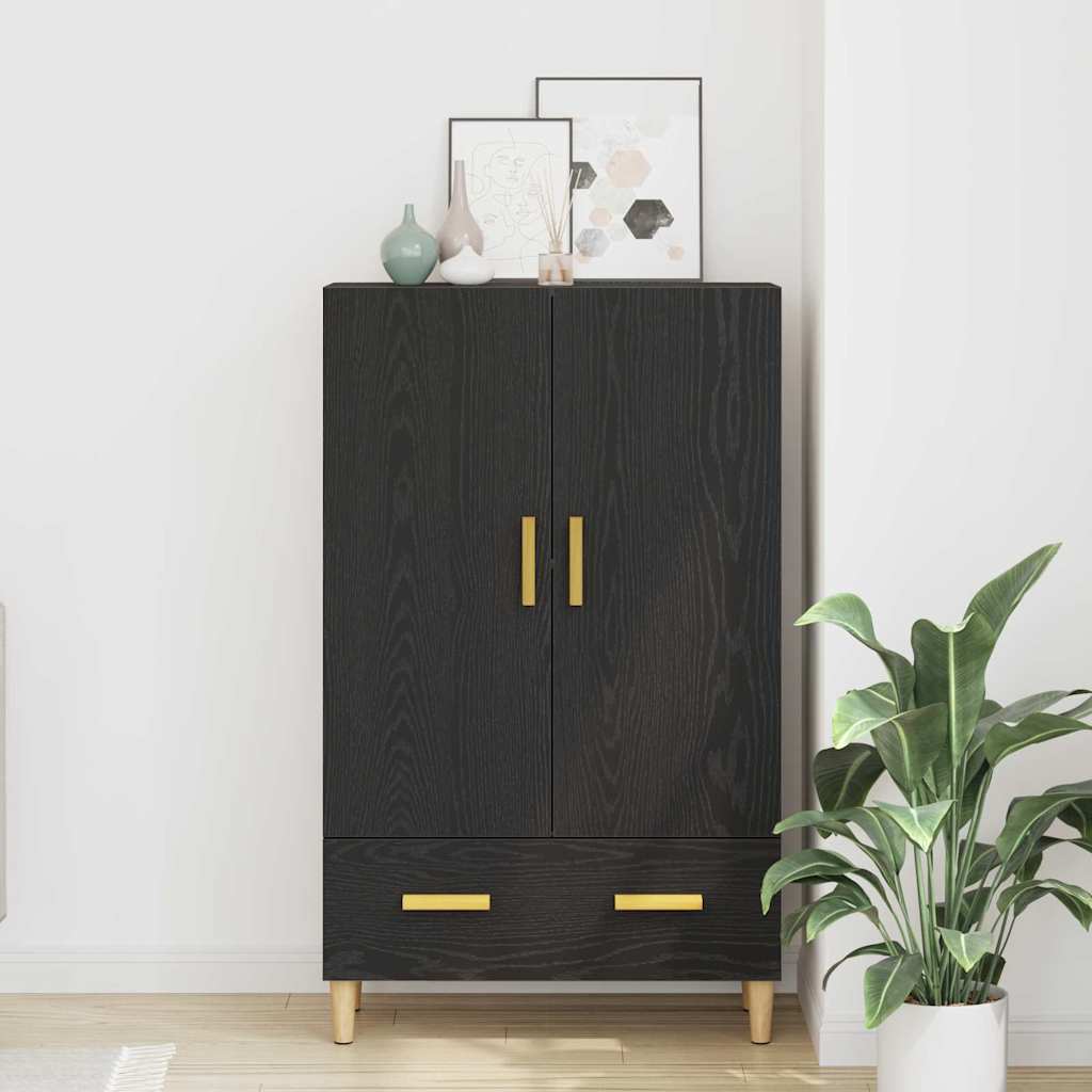 vidaXL Highboard Μαύρη Οξυά 70 x 31 x 115 εκ Επεξεργασμένο ξύλο