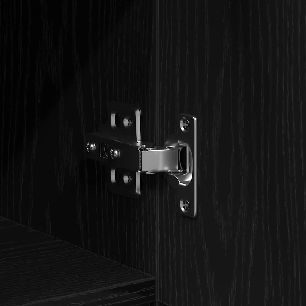 vidaXL Πλαϊνό γραφείο Μαύρη Οξυά 30 x 30 x 70 εκ. Επεξεργασμένο ξύλο