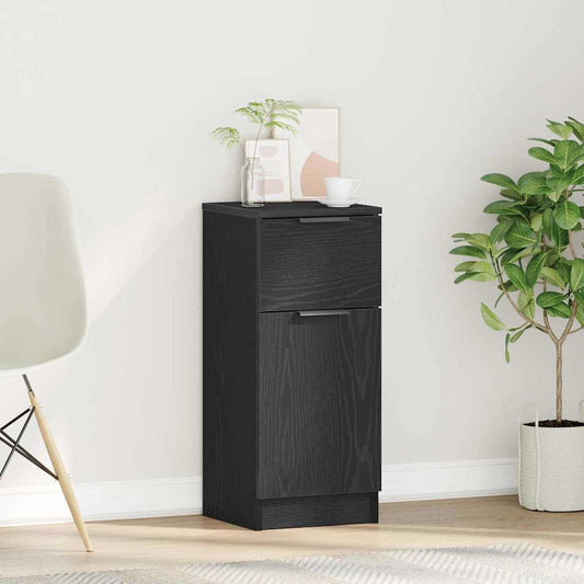 vidaXL Πλαϊνό γραφείο Μαύρη Οξυά 30 x 30 x 70 εκ. Επεξεργασμένο ξύλο