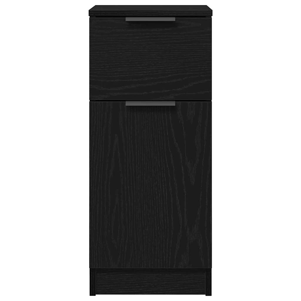 vidaXL Πλαϊνό γραφείο με συρτάρι 2 pcs Μαύρη Οξυά 30 x 30 x 70 εκ.
