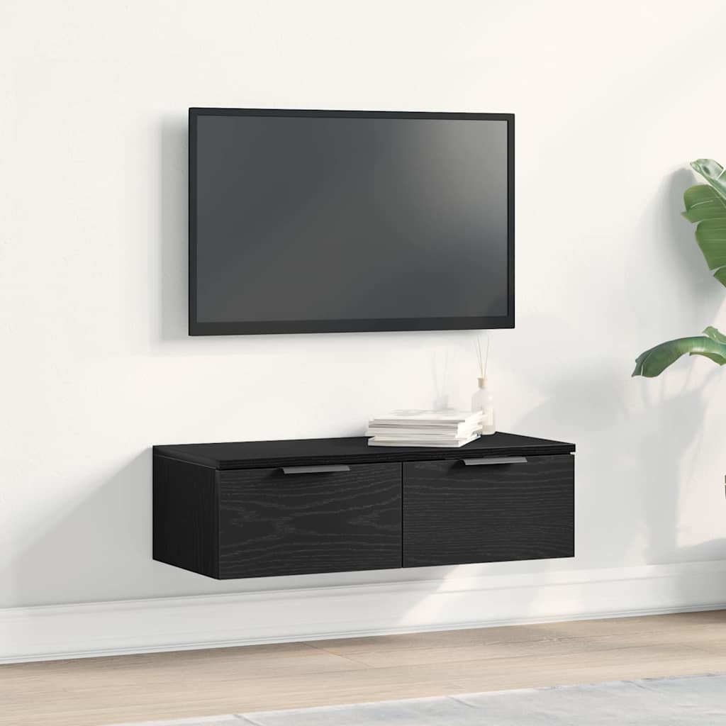 vidaXL Ντουλάπα Τοίχου Μαύρη δρυς 68 x 30 x 20 εκ. Επεξεργασμένο ξύλο