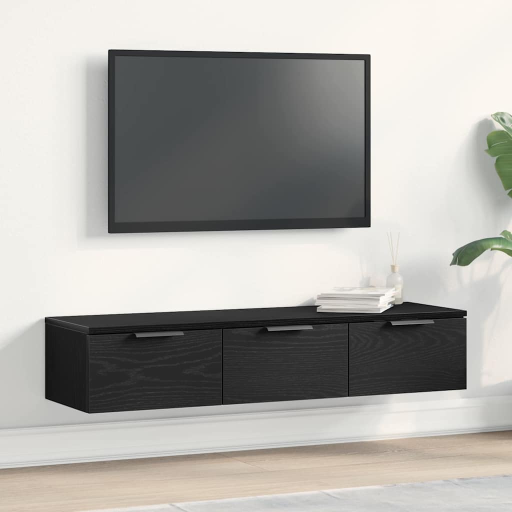 vidaXL Ντουλάπα Τοίχου Μαύρη δρυς 102 x 30 x 20 εκ. Επεξεργασμένο ξύλο