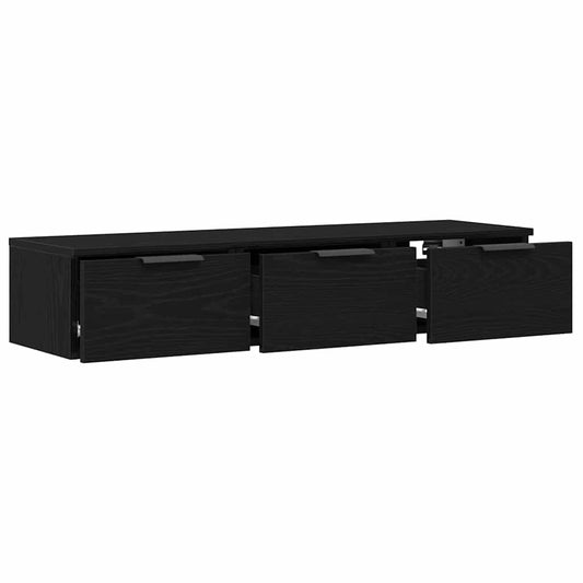vidaXL Ντουλάπα Τοίχου Μαύρη δρυς 102 x 30 x 20 εκ. Επεξεργασμένο ξύλο