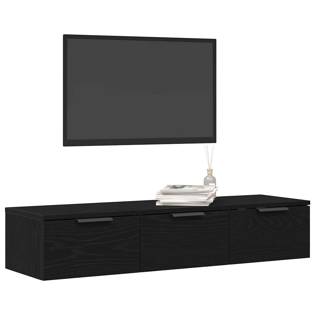 vidaXL Ντουλάπα Τοίχου Μαύρη δρυς 102 x 30 x 20 εκ. Επεξεργασμένο ξύλο