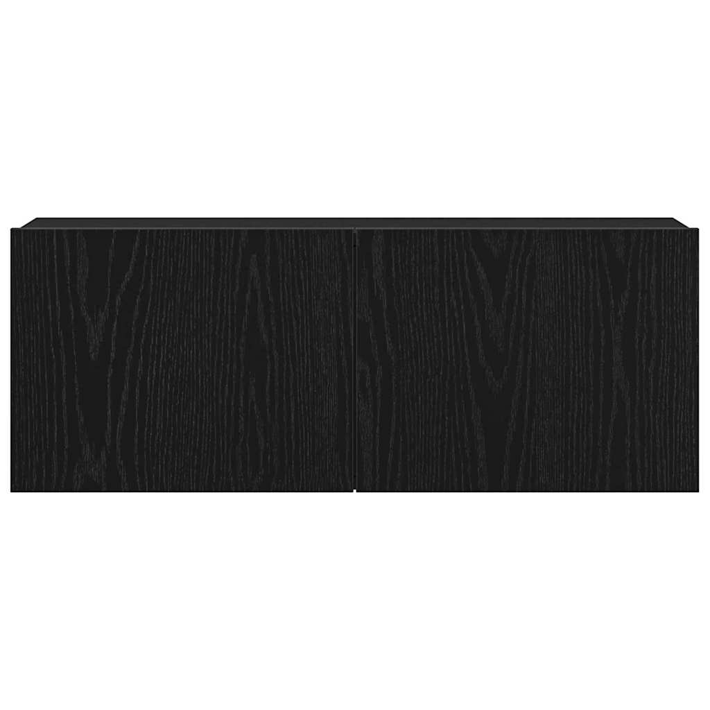 vidaXL Ντουλάπι TV 2 pcs Μαύρη Οξυά 80 x 30 x 30 εκ Επεξεργασμένο ξύλο