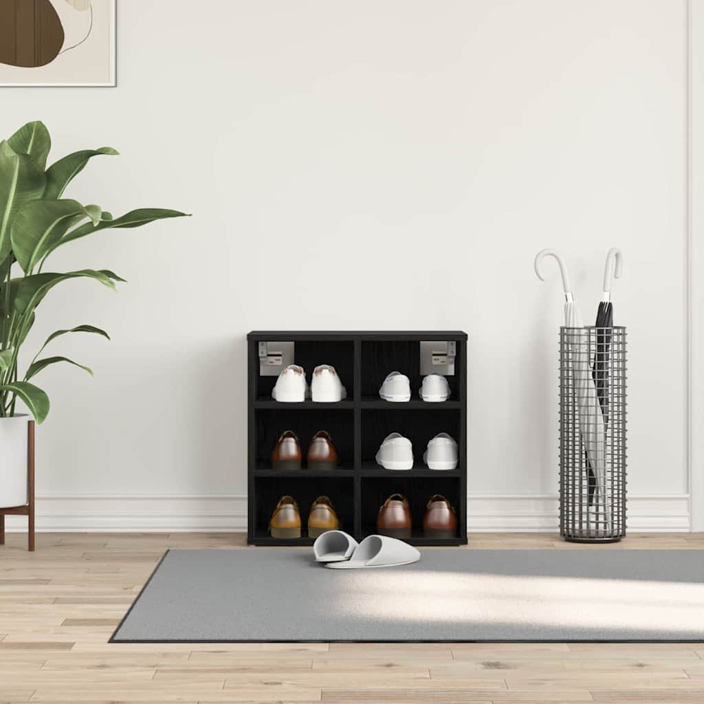 vidaXL Ντουλάπα Παπουτσιών με ράφι Μαύρη Οξυά 52 x 30 x 50,5 εκ.