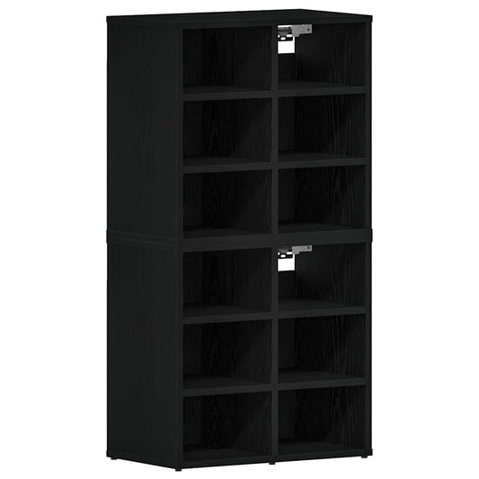 vidaXL Ντουλάπα Παπουτσιών 2 τμχ. 52 x 30 x 50,5 εκ. Μαύρη Οξυά