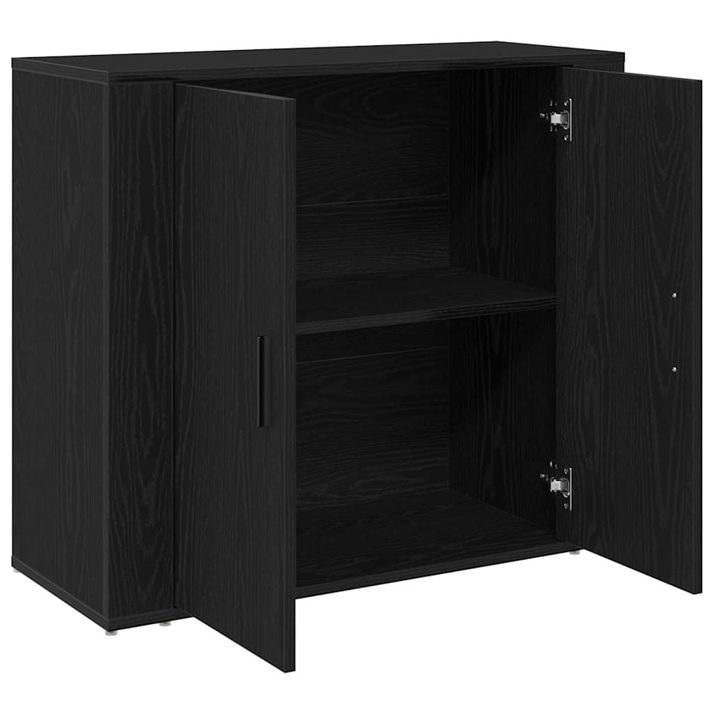 vidaXL Πλαϊνό γραφείο Μαύρη Οξυά 80 x 33 x 70 εκ. Επεξεργασμένο ξύλο
