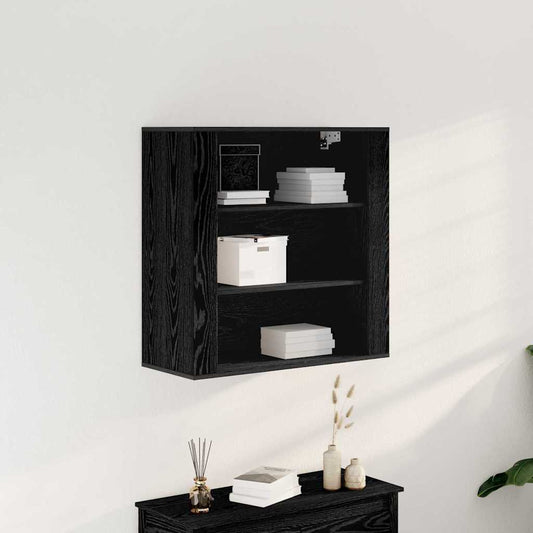vidaXL Ντουλάπα Τοίχου Μαύρη Οξυά 80 x 33 x 80 εκ. Επεξεργασμένο ξύλο