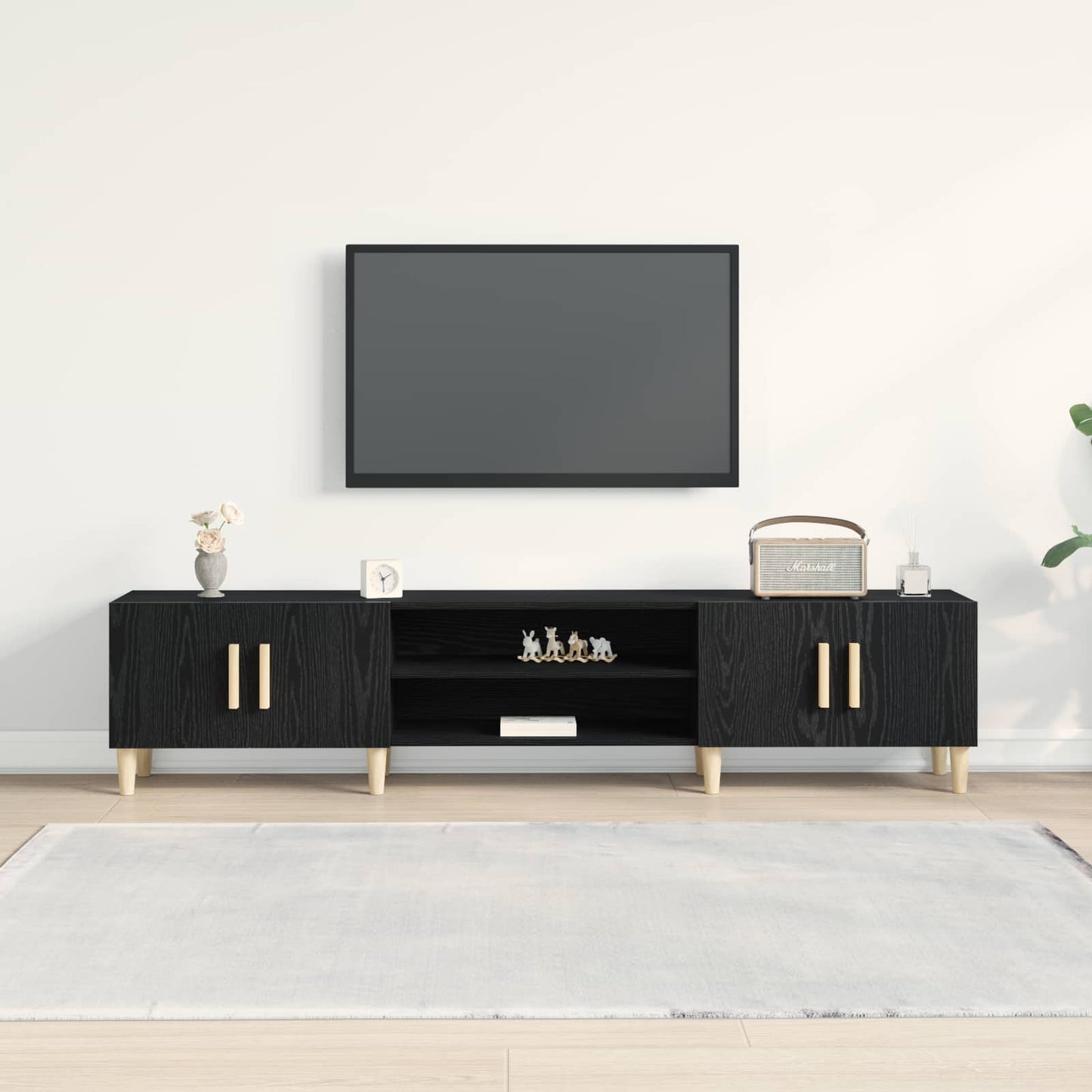 vidaXL Ντουλάπι TV Μαύρη Οξυά 180 x 31,5 x 40 εκ. Επεξεργασμένο ξύλο