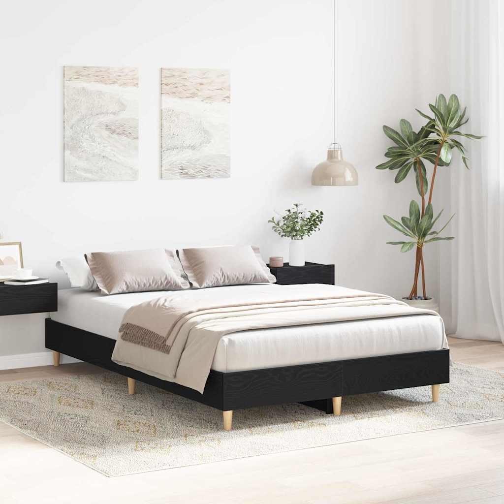 vidaXL Σκελετός Κρεβατιού Μαύρη Οξυά 193 x 138 x 25 εκ.