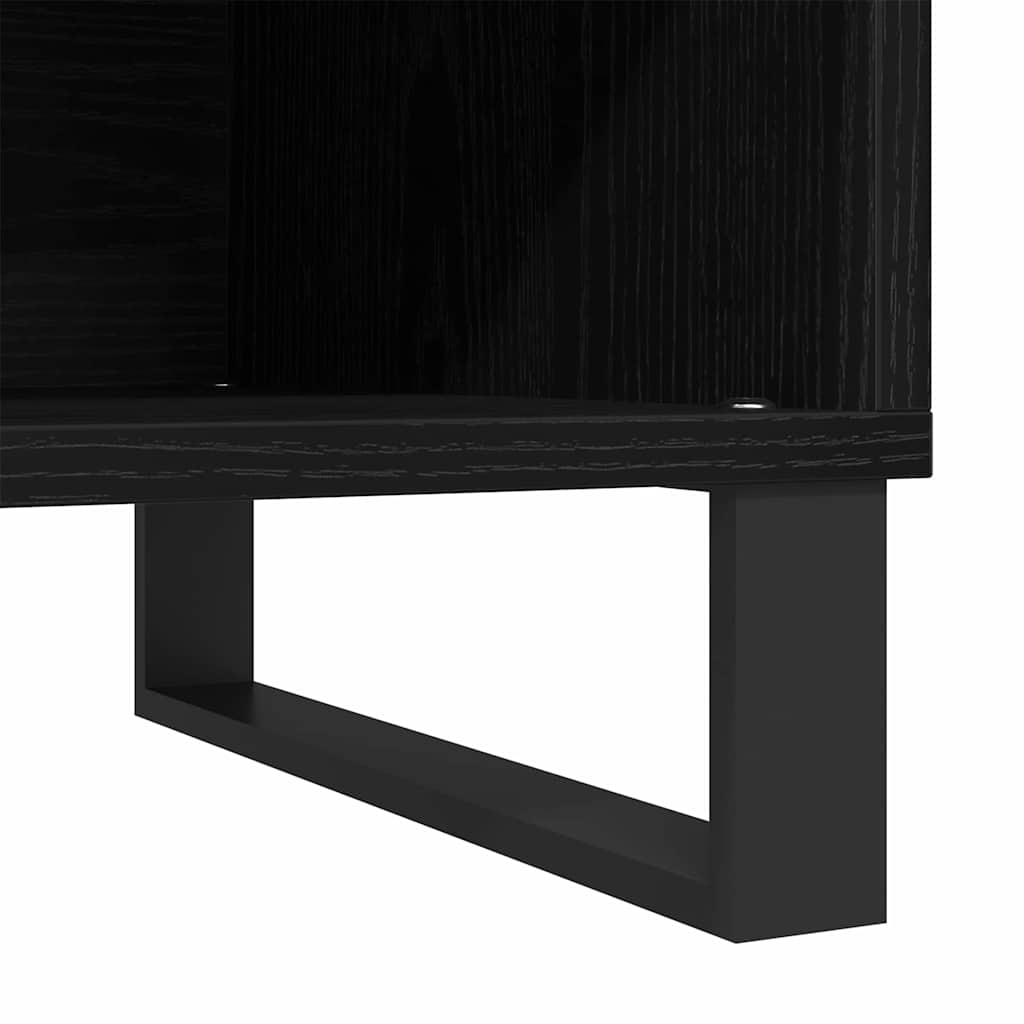 vidaXL Ντουλάπι δίσκων βινυλίου Μαύρη Οξυά 85 x 38 x 48 εκ