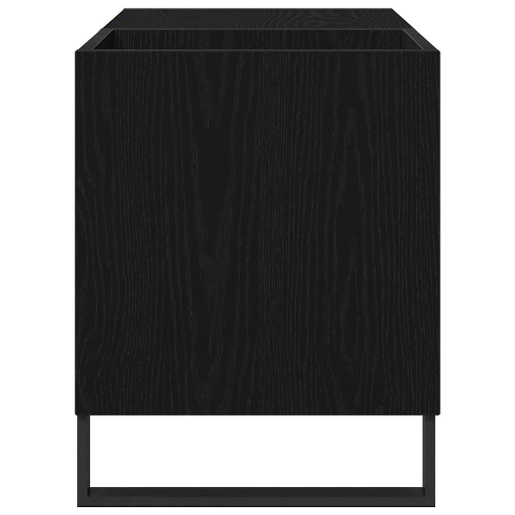 vidaXL Ντουλάπι δίσκων βινυλίου Μαύρη Οξυά 85 x 38 x 48 εκ