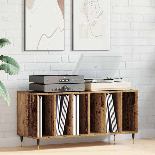 vidaXL Ντουλάπι δίσκων βινυλίου Παλαιό ξύλο 100 x 38 x 48 εκ.