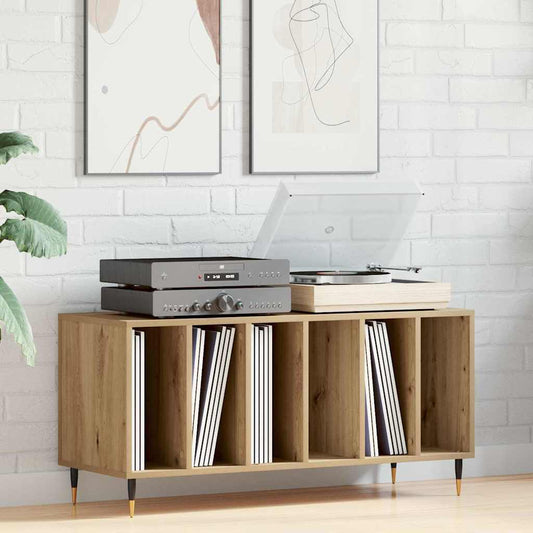 vidaXL Ντουλάπι δίσκων βινυλίου με ράφι artisan δρυς 100 x 38 x 48 εκ.