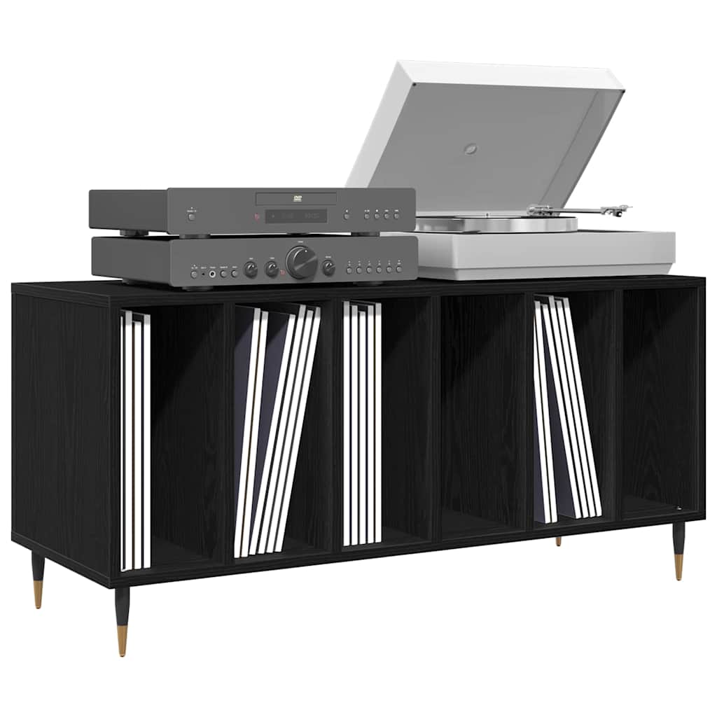 vidaXL Ντουλάπι δίσκων βινυλίου Μαύρη Οξυά 100 x 38 x 48 εκ.