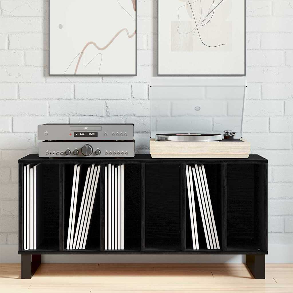 vidaXL Ντουλάπι δίσκων βινυλίου Μαύρη Οξυά 100 x 38 x 48 εκ.