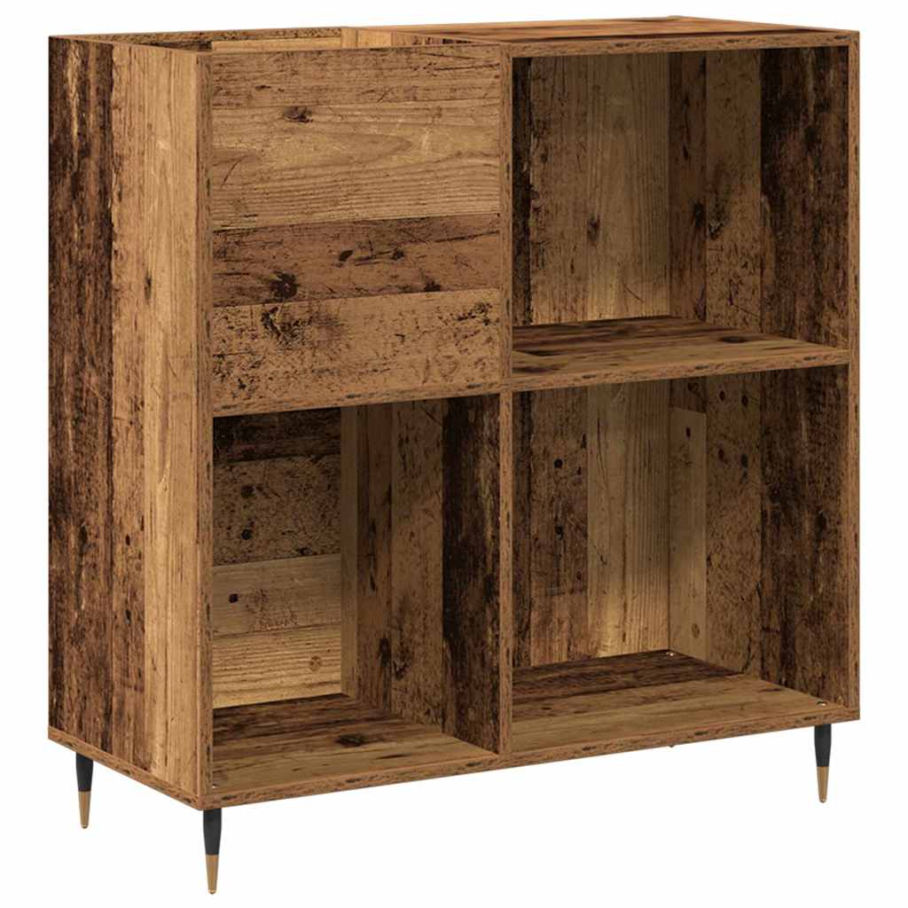 vidaXL Ντουλάπι δίσκων βινυλίου Παλαιό ξύλο 85 x 38 x 89 εκ.