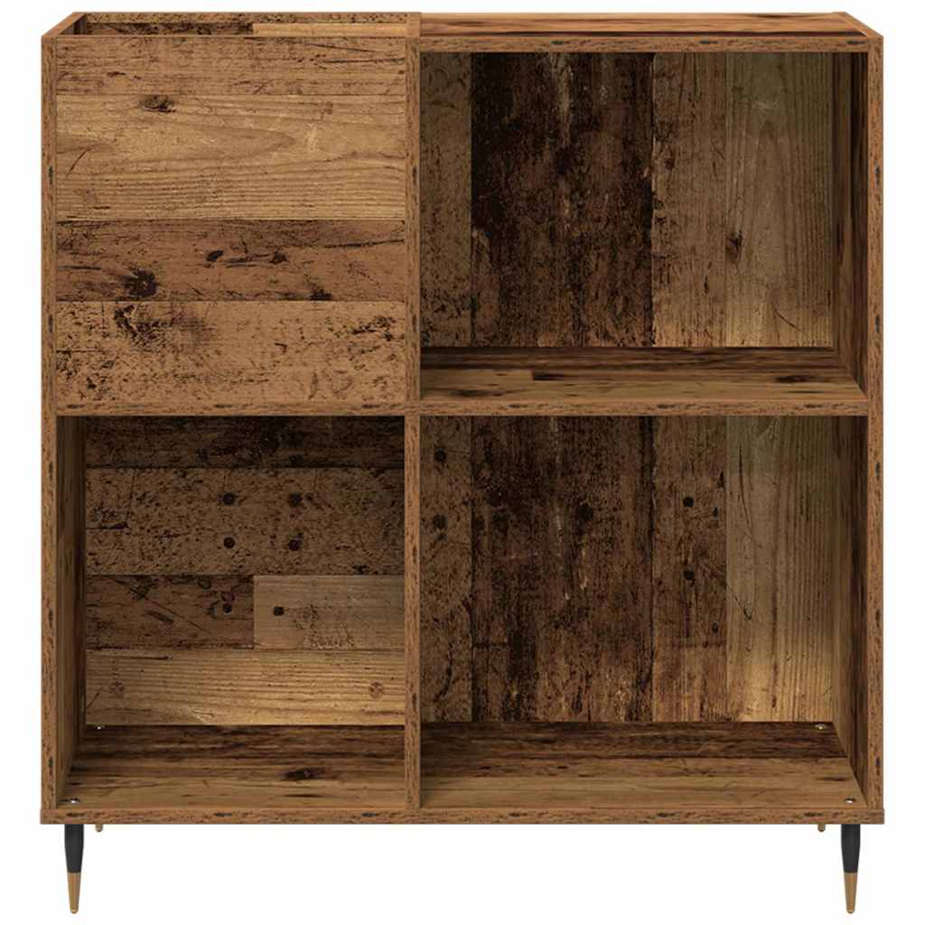 vidaXL Ντουλάπι δίσκων βινυλίου Παλαιό ξύλο 85 x 38 x 89 εκ.