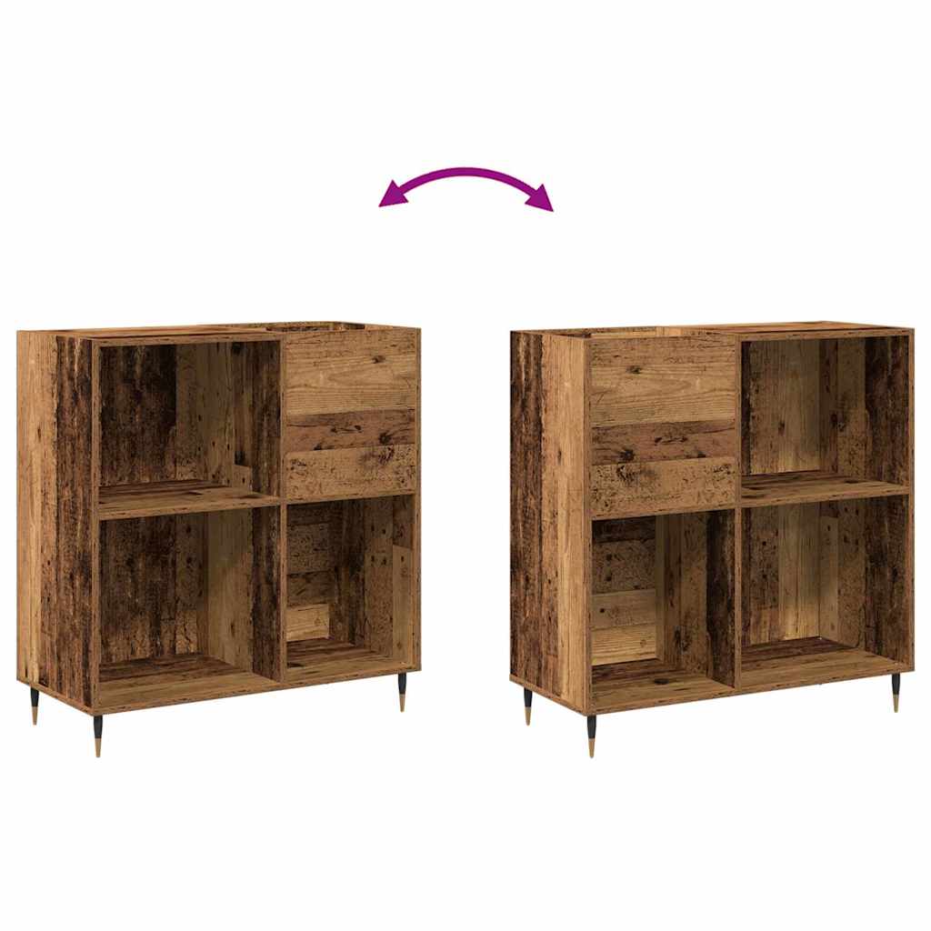 vidaXL Ντουλάπι δίσκων βινυλίου Παλαιό ξύλο 85 x 38 x 89 εκ.