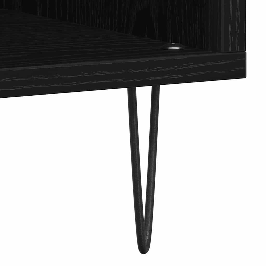 vidaXL Ντουλάπι δίσκων βινυλίου Μαύρη Οξυά 85 x 38 x 89 εκ.