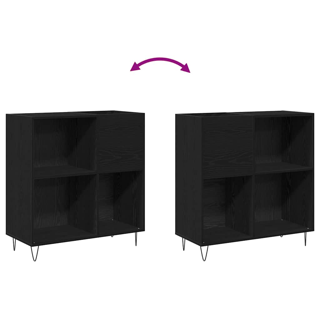 vidaXL Ντουλάπι δίσκων βινυλίου Μαύρη Οξυά 85 x 38 x 89 εκ.