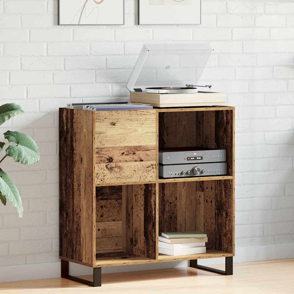 vidaXL Ντουλάπι δίσκων βινυλίου Παλαιό ξύλο 84,5 x 38 x 89 εκ