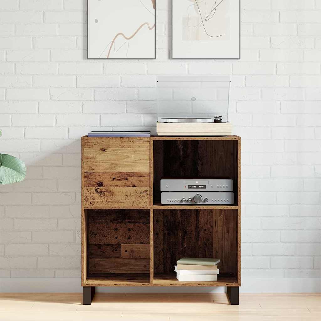 vidaXL Ντουλάπι δίσκων βινυλίου Παλαιό ξύλο 84,5 x 38 x 89 εκ