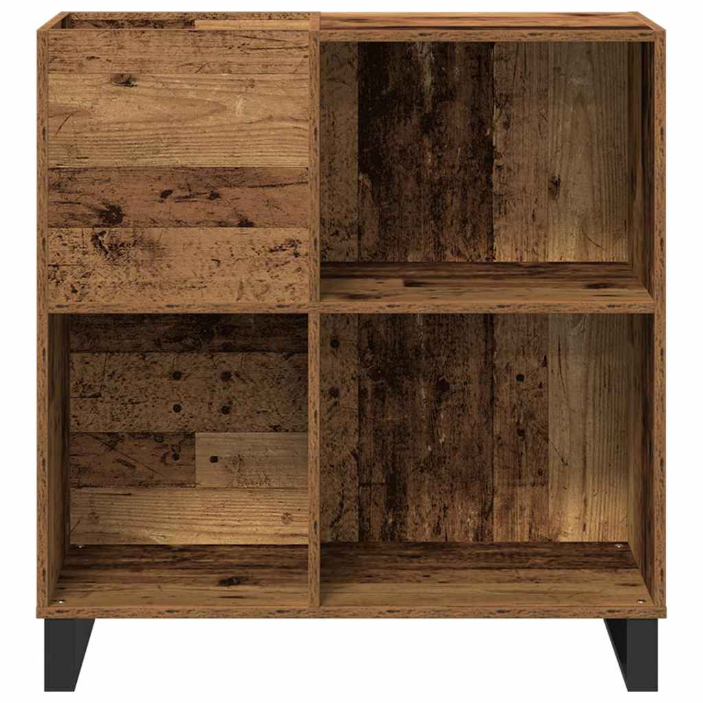 vidaXL Ντουλάπι δίσκων βινυλίου Παλαιό ξύλο 84,5 x 38 x 89 εκ