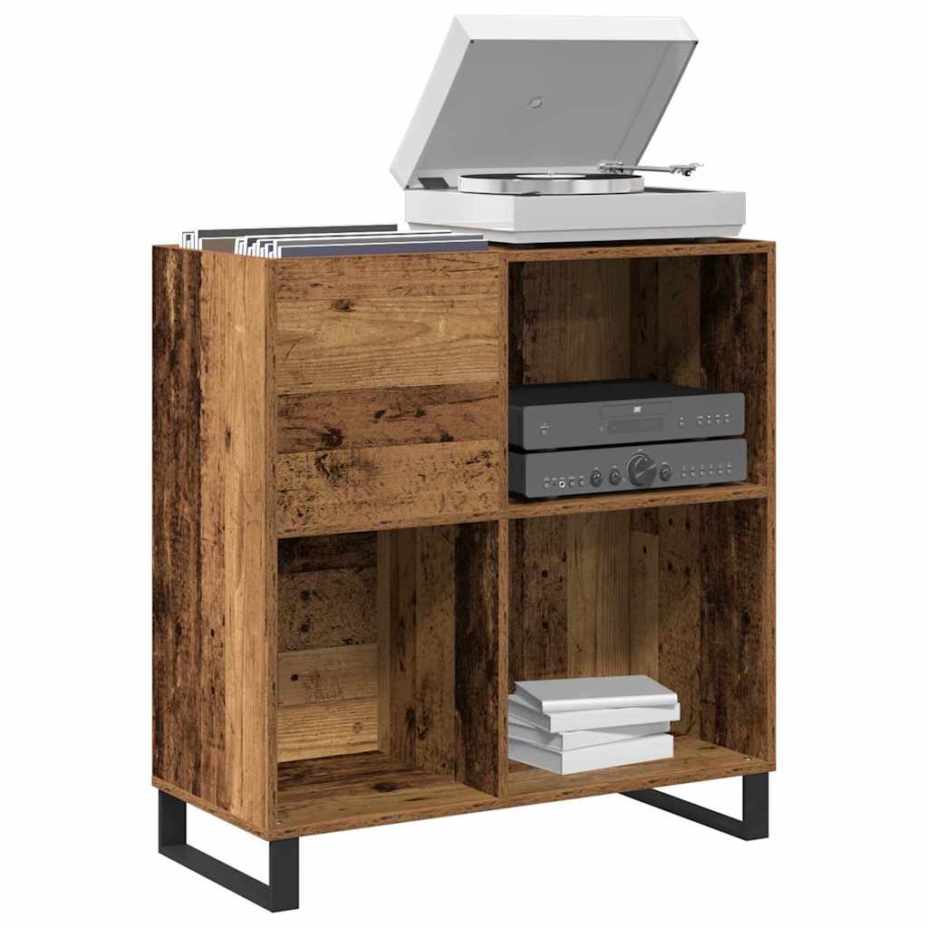 vidaXL Ντουλάπι δίσκων βινυλίου Παλαιό ξύλο 84,5 x 38 x 89 εκ
