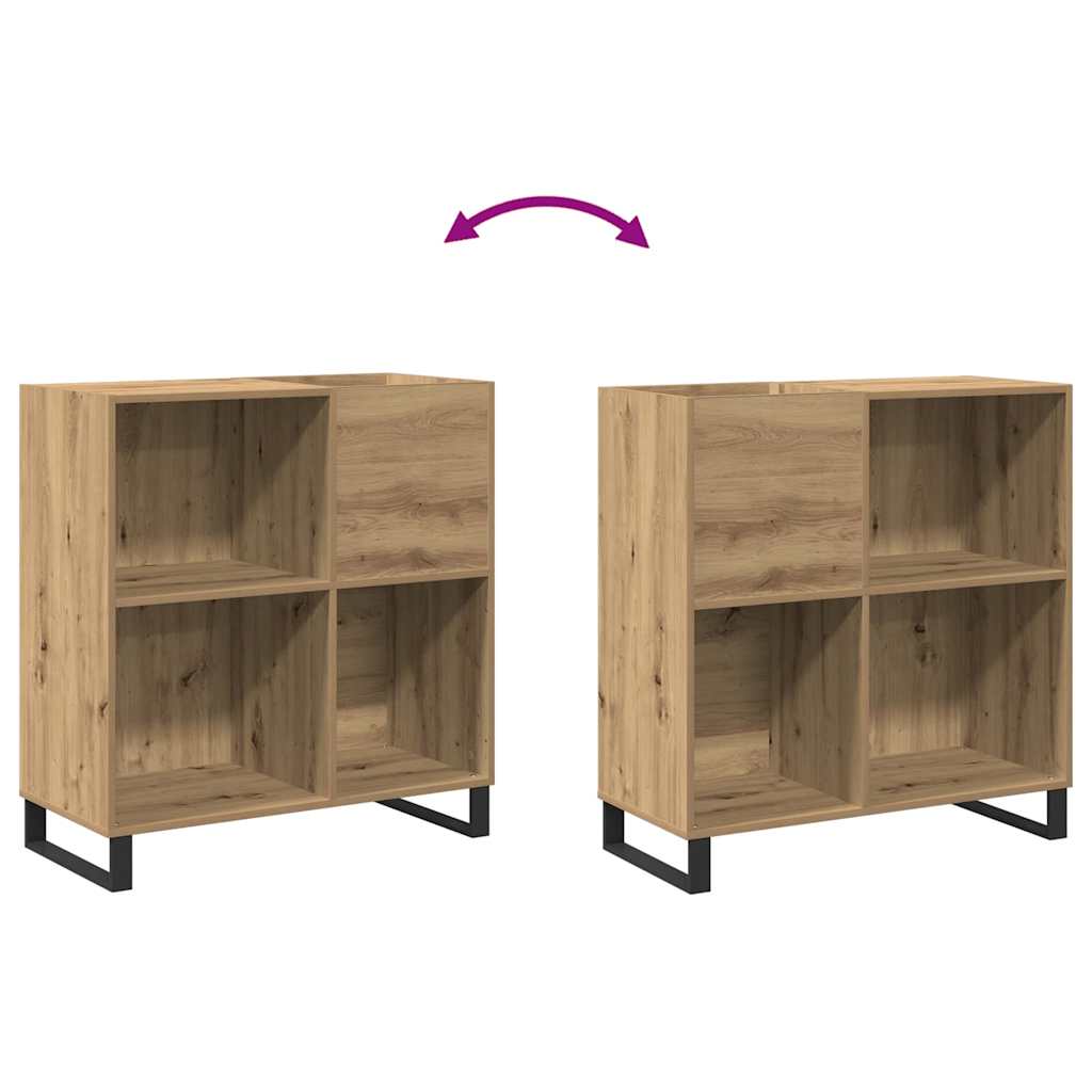 vidaXL Ντουλάπι δίσκων βινυλίου με ράφι artisan δρυς 85 x 38 x 89 εκ.