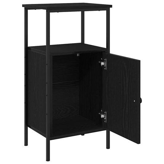 vidaXL Κομοδίνο 2 pcs Μαύρη Οξυά 41 x 31 x 80 εκ Επεξεργασμένο ξύλο